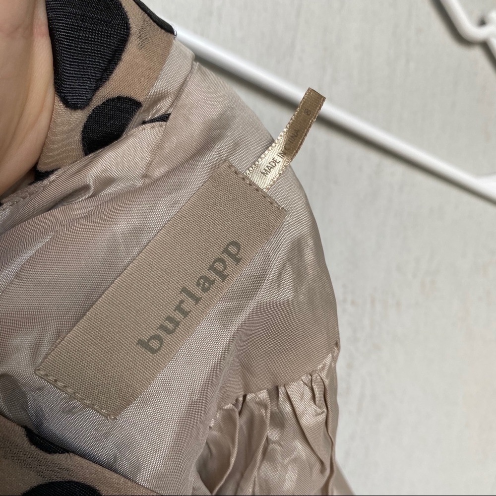 Anthropologie Burlapp Tan Polka Dot Tulle Dress with Removable Flower – Size 8 - Picture 8 of 10